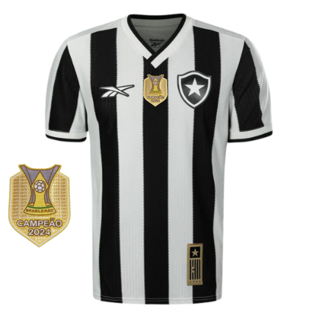 Camisa Botafogo I 2024/25 Masculina - Branco e Preto
