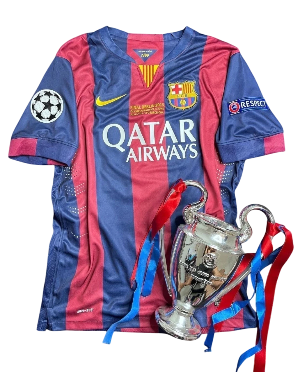 Camisa Barcelona Home 14/15 Retrô - Azul e Vermelha