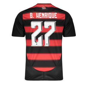 Camisa Flamengo I B. Henrique #27 2025/26 Masculina Adidas - Vermelho e Preto