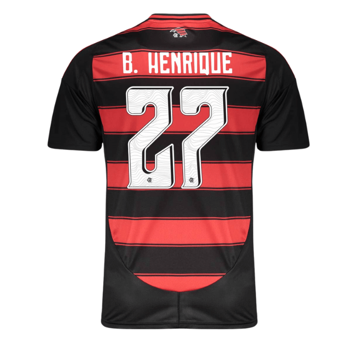 Camisa Flamengo I B. Henrique #27 2025/26 Masculina Adidas - Vermelho e Preto