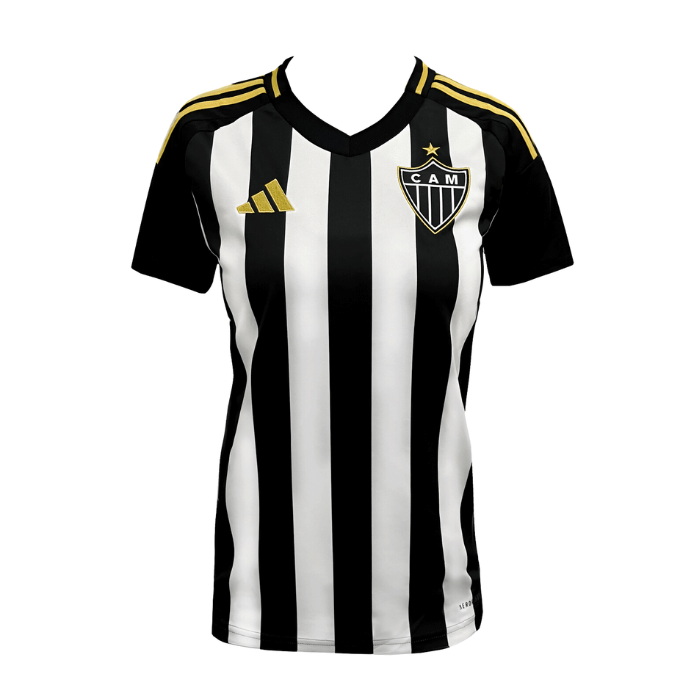 Camisa Atlético Mineiro Feminina I 2025/26 - Preta e Branca