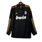 Camisa II Adidas Real Madrid I 11/12 - Retrô Manga Longa- Preto