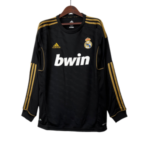 Camisa II Adidas Real Madrid I 11/12 - Retrô Manga Longa- Preto