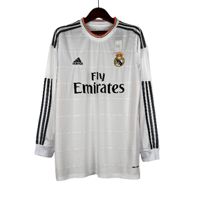 Camisa Retrô Real Madrid Manga Longa I Adidas Home 2013/14 Masculino Branco