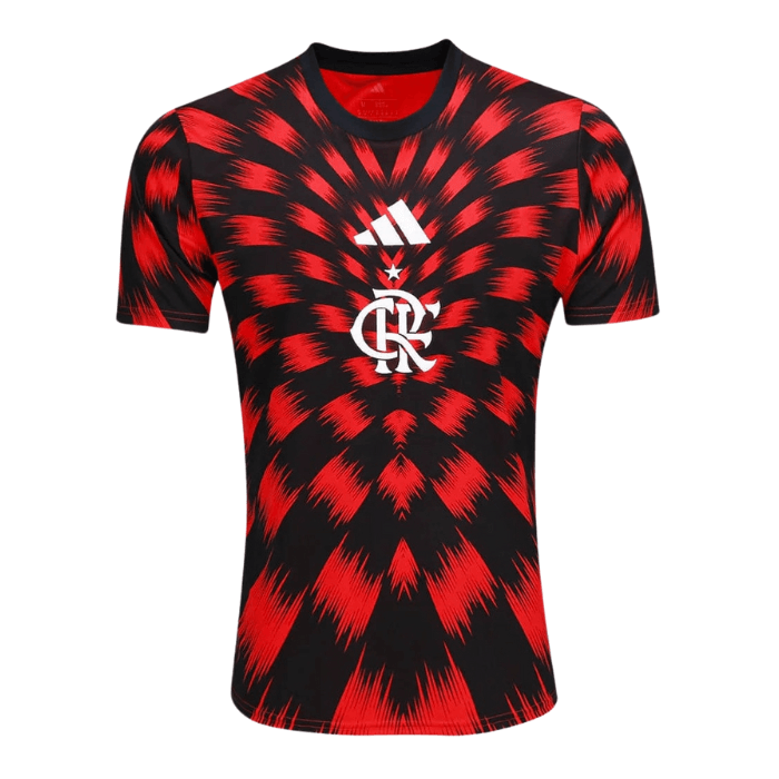 Camisa Flamengo Pré Jogo 2025/26 Masculina Adidas - Vermelho e Preto