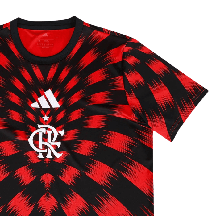 Camisa Flamengo Pré Jogo 2025/26 Masculina Adidas - Vermelho e Preto