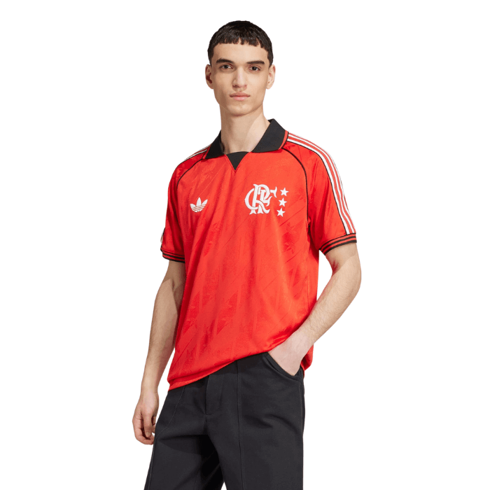 Camisa Flamengo Lifestyler Flamengo Polo 2024/25 - Vermela e preta