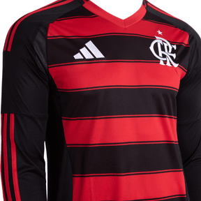 Camisa Flamengo Manga Longa 2025/26 Adidas Masculina - Vermelho e Preto