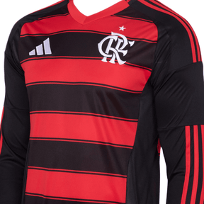 Camisa Flamengo Manga Longa 2025/26 Adidas Masculina - Vermelho e Preto