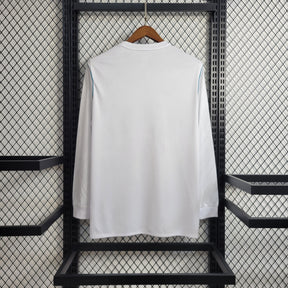 Camisa Retrô Real Madrid I Home Adidas 2017/18  Manga Longa Masculino Branco