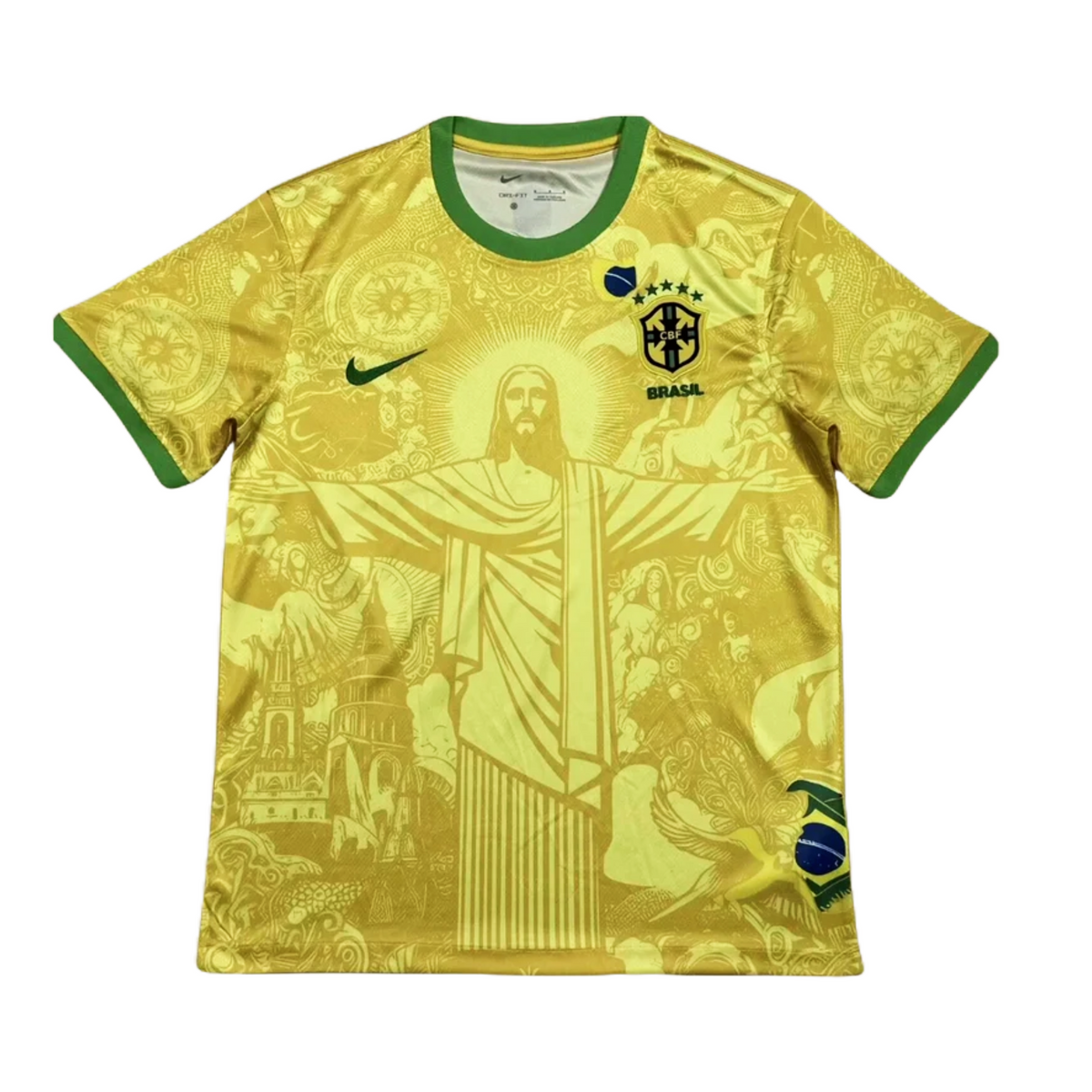 Camisa do Brasil Amarela Cristo Redentor 2024 Unissex