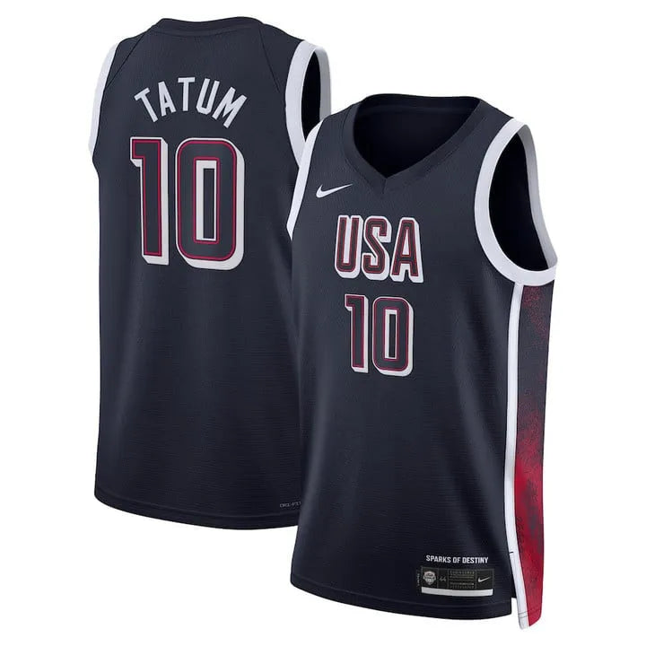 Camisa USA Basquete 2024 Nike Swingman Jersey Unisex Jason Tatum 10 Azul