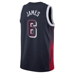 Camisa USA Basquete 2024 Nike Swingman Jersey Unisex LeBron James 6 Azul
